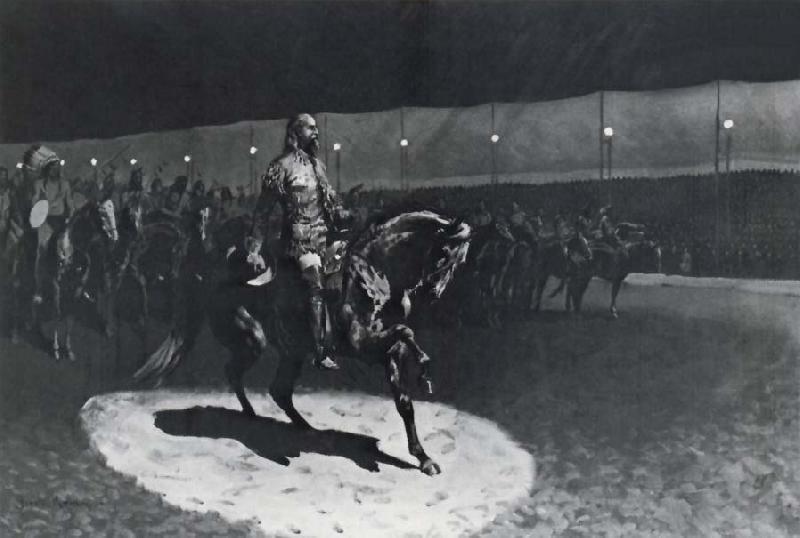 Frederick Remington Buffalo Bill in the Spotlight oil painting picture